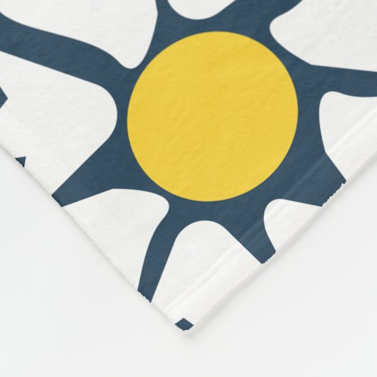 Daisy patroon, bloemenpatroon, witte madeliefjes fleece deken (Hoek)
