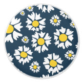 Daisy patroon, bloemenpatroon, witte madeliefjes keramische knop (Voorkant)
