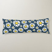 Daisy patroon, bloemenpatroon, witte madeliefjes lichaamskussen (Achterkant)