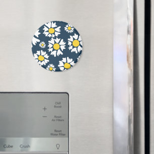 Daisy patroon, bloemenpatroon, witte madeliefjes magneet