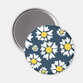 Daisy patroon, bloemenpatroon, witte madeliefjes magneet (Voorkant / Achterkant)
