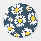 Daisy patroon, bloemenpatroon, witte madeliefjes magneet (Voorkant)