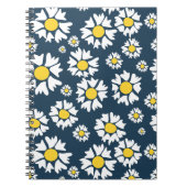 Daisy patroon, bloemenpatroon, witte madeliefjes notitieboek (Voorkant)