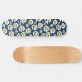 Daisy patroon, bloemenpatroon, witte madeliefjes persoonlijk skateboard (Horizontaal)