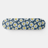Daisy patroon, bloemenpatroon, witte madeliefjes persoonlijk skateboard (Horizontaal)