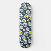 Daisy patroon, bloemenpatroon, witte madeliefjes persoonlijk skateboard (Voorkant)