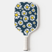 Daisy patroon, bloemenpatroon, witte madeliefjes pickleball paddle (Achterkant)