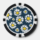Daisy patroon, bloemenpatroon, witte madeliefjes poker chips (Voorkant)