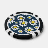 Daisy patroon, bloemenpatroon, witte madeliefjes poker chips (Enkel)