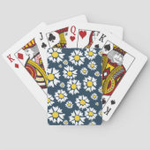 Daisy patroon, bloemenpatroon, witte madeliefjes pokerkaarten (Achterkant)