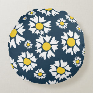 Daisy patroon, bloemenpatroon, witte madeliefjes rond kussen