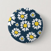 Daisy patroon, bloemenpatroon, witte madeliefjes ronde button 5,7 cm (Voorkant)