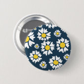 Daisy patroon, bloemenpatroon, witte madeliefjes ronde button 5,7 cm (Voorkant /achterkant)