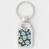 Daisy patroon, bloemenpatroon, witte madeliefjes sleutelhanger (Voorkant)