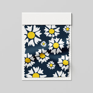 Daisy patroon, bloemenpatroon, witte madeliefjes stof