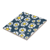 Daisy patroon, bloemenpatroon, witte madeliefjes tegeltje (Zijkant)