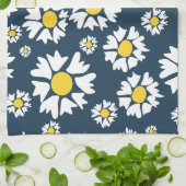 Daisy patroon, bloemenpatroon, witte madeliefjes theedoek (Gevouwen)