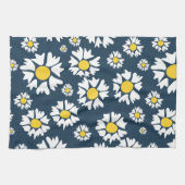 Daisy patroon, bloemenpatroon, witte madeliefjes theedoek (Horizontaal)