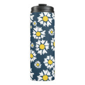 Daisy patroon, bloemenpatroon, witte madeliefjes thermosbeker (Voorkant)
