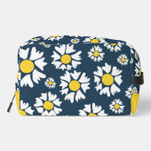 Daisy patroon, bloemenpatroon, witte madeliefjes toilettasje (Achterkant)