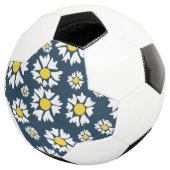 Daisy patroon, bloemenpatroon, witte madeliefjes voetbal (Drie kwart)