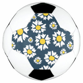 Daisy patroon, bloemenpatroon, witte madeliefjes voetbal