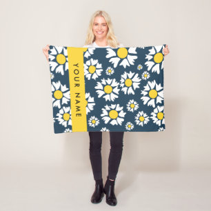 Daisy Patroon, Witte Madeliefjes, Je Naam Fleece Deken