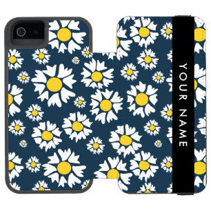 Daisy-patroon, witte madeliefjes, jouw naam
