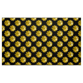 Daisy Pattern - Amber op Black Fabric Stof (Fat Quarter)