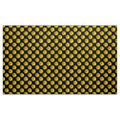 Daisy Pattern - Amber op Black Fabric Stof (Yard (91,4 cm))