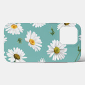 Daisy Pattern, Blauwgroen achtergrond, Case-Mate iPhone Case (Achterkant (horizontaal))
