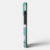 Daisy Pattern, Blauwgroen achtergrond, Case-Mate iPhone Case (Achterkant / Links)