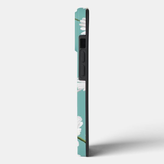 Daisy Pattern, Blauwgroen achtergrond, Case-Mate iPhone Case (Achterkant / Links)