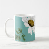 Daisy Pattern, Blauwgroen achtergrond Koffiemok (Links)