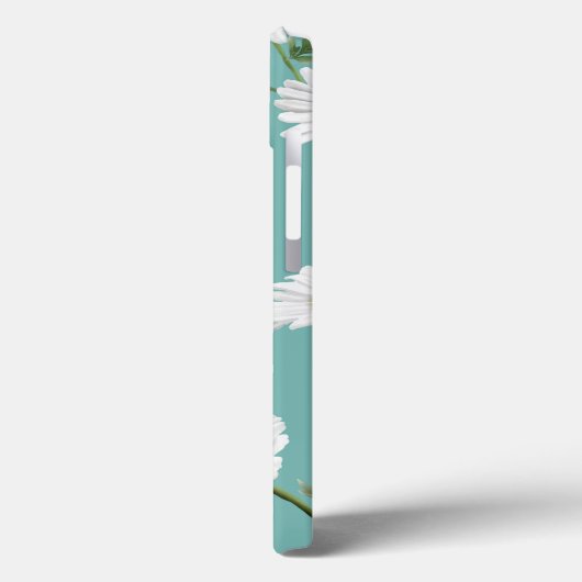 Daisy Pattern, Blauwgroen achtergrond, persoonlijk Case-Mate iPhone Case (Achterkant / Links)