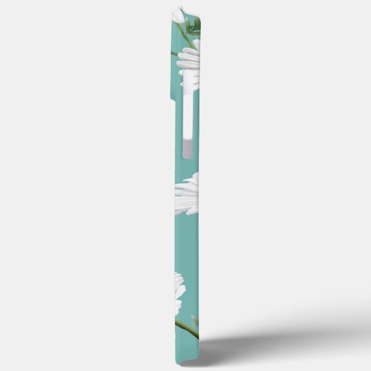 Daisy Pattern, Blauwgroen achtergrond, persoonlijk Case-Mate iPhone Case (Achterkant / Links)