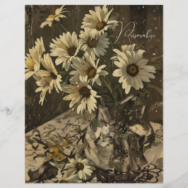  Daisy Pattern Bloemen Sepia Scrapbook Papier