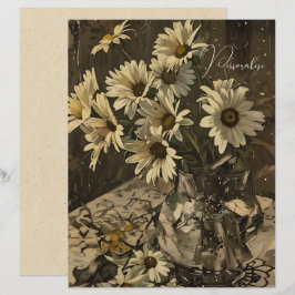  Daisy Pattern Bloemen Sepia Scrapbook Papier