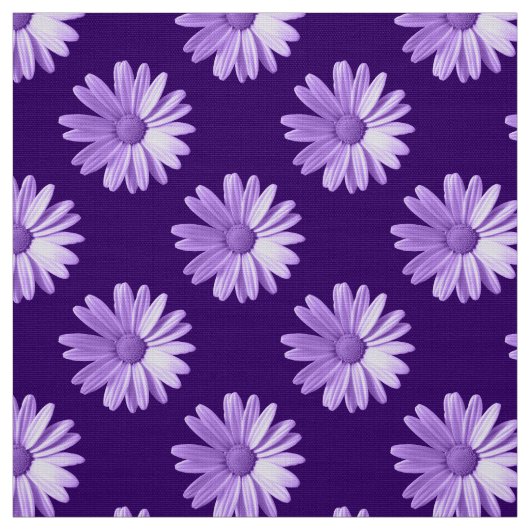 Daisy Pattern - Deep Paars Stof (Swatch)