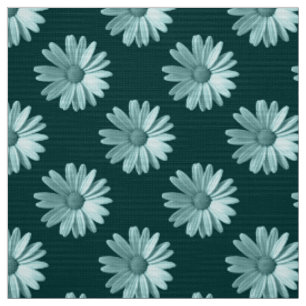 Daisy Pattern - Donkere groene verbinding Stof