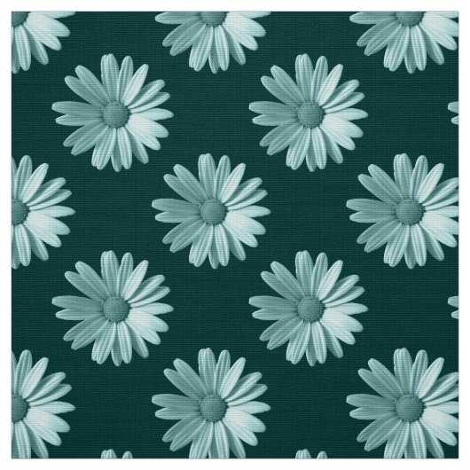 Daisy Pattern - Donkere groene verbinding Stof (Swatch)