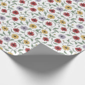 Daisy Pattern Doodle Pen and Ink Style Cadeaupapier (Hoek)