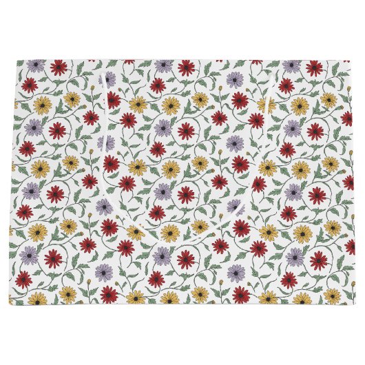 Daisy Pattern Doodle Pen and Ink Style Groot Cadeauzakje (Voorkant)