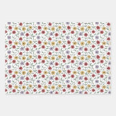 Daisy Pattern Doodle Pen and Ink Style Inpakpapier Vel (Voorkant 3)