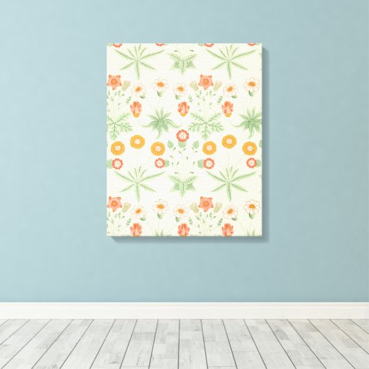 Daisy Pattern (door William Morris) Canvas Afdruk (Insitu (Houten vloer))