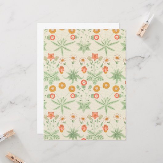 Daisy Pattern (door William Morris) Kaart (Voorkant / Achterkant in situ)