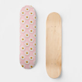 Daisy Pattern Floral White Daisies Pink Persoonlijk Skateboard (Voorkant)
