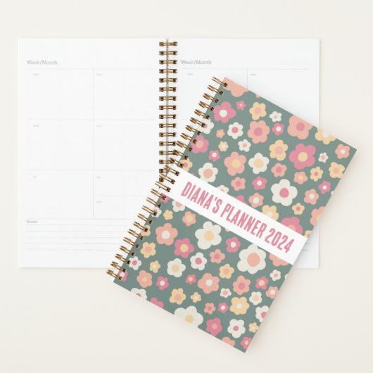 Daisy Pattern Flowers Blooms Floral Cute CUSTOM Planner (Display)