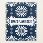Daisy Pattern Flowers Blooms Floral Navy CUSTOM Planner<br><div class="desc">hallo! Ik hoop dat je dit originele kunstwerk ontwerp leuk vindt. Voeg uw eigen tekst toe,  verander de kleuren of de doopvonten om het te personaliseren. Bekijk mijn winkel voor meer design. Als je iets wilt,  laat het me dan weten.</div>