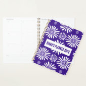 Daisy Pattern Flowers Blooms Floral Paars CUSTOM Planner (Display)
